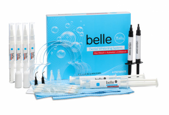 Профессиональная система отбеливания с лампами и без ламп Belle(Бэль) Max Bleach+Activator 39% на 4-ех пациентов, c 4-мя реминерализациями каждому пациенту и достаточным количеством коффердама, с бесплатной доставкой в стоматологии